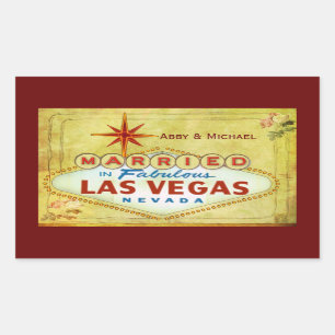 Pegatina Rectangular Casado en Fabulous Las Vegas - Vintage