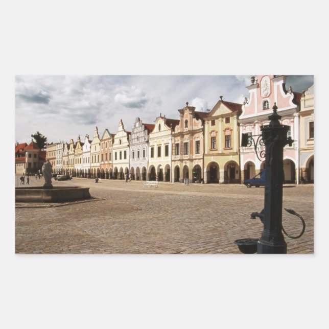 Pegatina Rectangular Casas renacentistas (Anverso)