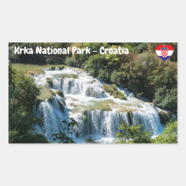 Pegatina Rectangular Cascada en el Parque Nacional Krka - Dalmatia, Cro