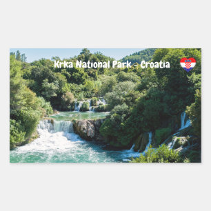 Pegatina Rectangular Cascada en el Parque Nacional Krka - Dalmatia, Cro