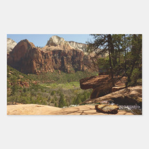Pegatina Rectangular Cascada en Emerald Pools en Zion National Park