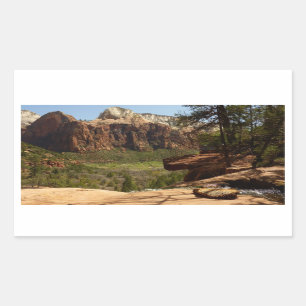 Pegatina Rectangular Cascada en las piscinas de esmeralda en el Parque