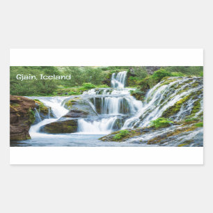 Pegatina Rectangular Cascadas de jain, Islandia