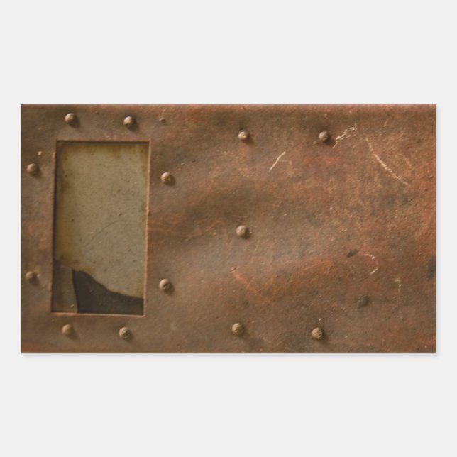 Pegatina Rectangular Casco de soldadura rugosa (Anverso)