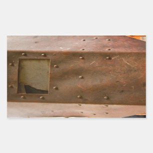 Pegatina Rectangular Casco oxidado de la soldadura