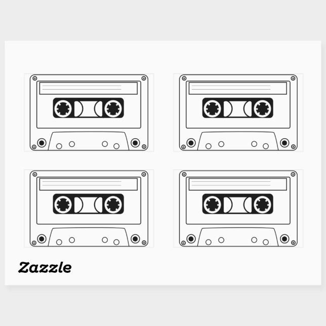 Pegatina Rectangular Cassette (Hoja)