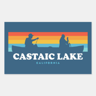 Pegatina Rectangular Castaic Lake California Canoa