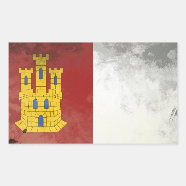 Pegatina Rectangular Castilla–La Mancha (Anverso)