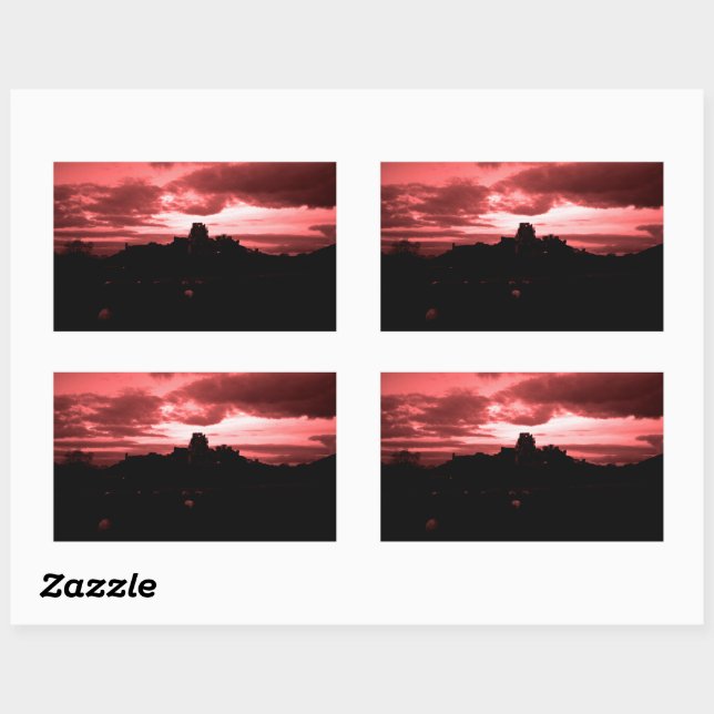 Pegatina Rectangular Castillo de Corfe (Hoja)