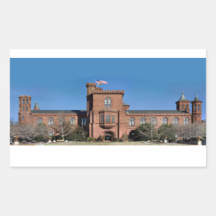 Pegatina Rectangular Castillo de Smithsonian en Washington, C.C.