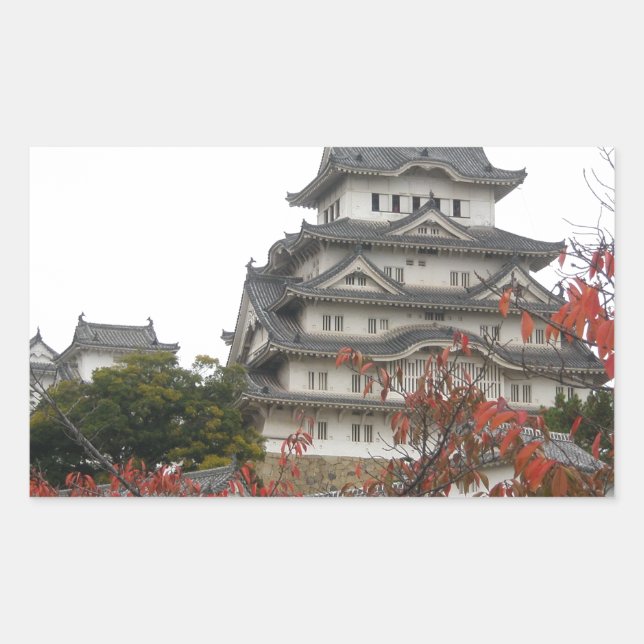 Pegatina Rectangular Castillo de Viajes Himeji (Anverso)