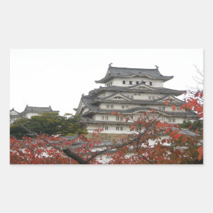 Pegatina Rectangular Castillo de Viajes Himeji