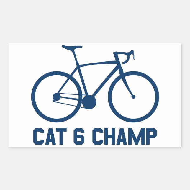 Pegatina Rectangular CAT 6 Champ (Anverso)