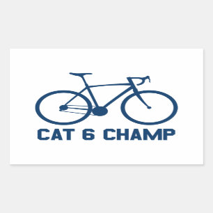 Pegatina Rectangular CAT 6 Champ