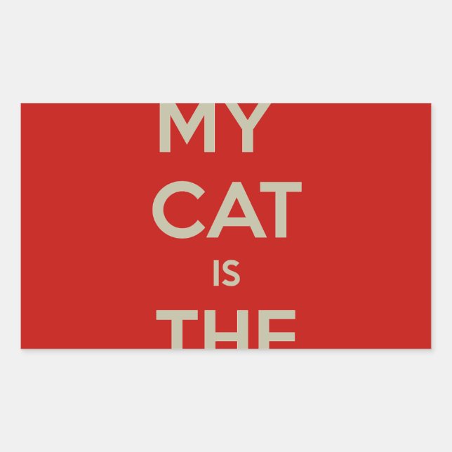 Pegatina Rectangular Cat Qoute (Anverso)