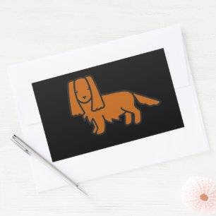 Pegatina Rectangular cavalier king charles spaniel ruby personalizado p
