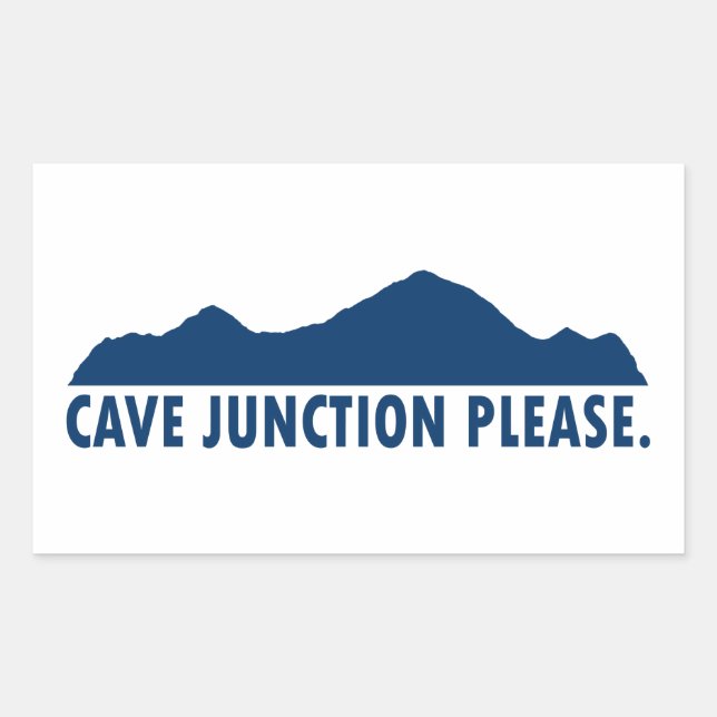 Pegatina Rectangular Cave Junction Oregon (Anverso)