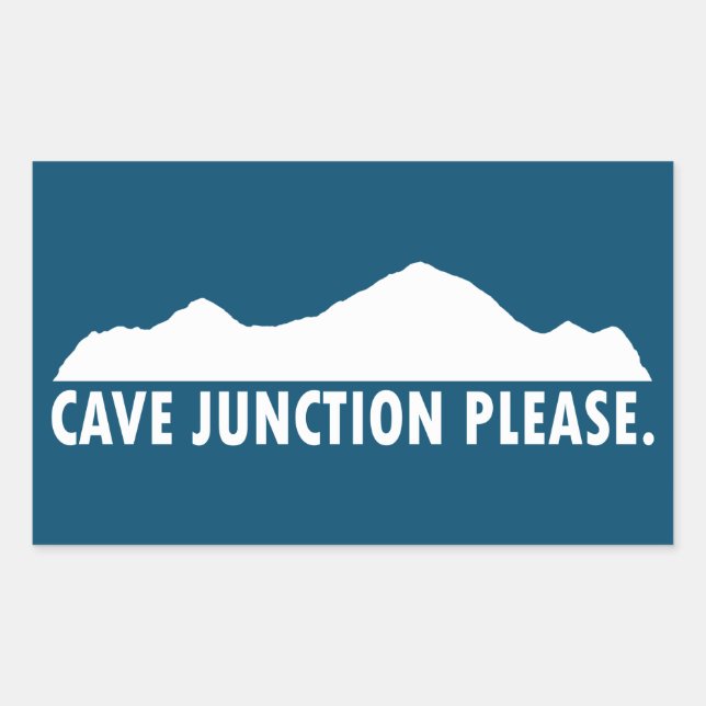 Pegatina Rectangular Cave Junction Oregon (Anverso)