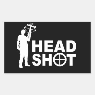 Pegatina Rectangular Cazador zombi con crudo