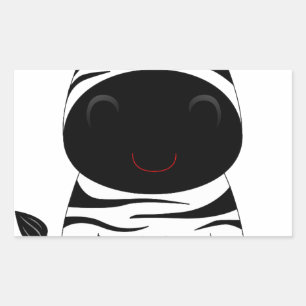 Pegatina Rectangular Cebra Animal Lindo Rayas Jungla Safari Caprichoso