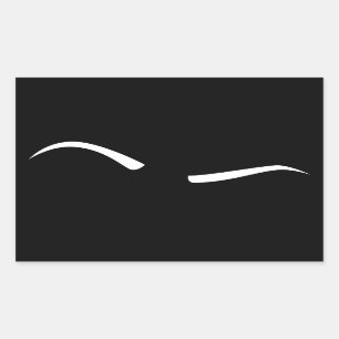 Pegatina Rectangular Ceja aumentada (blanca)