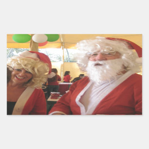 Pegatina Rectangular Celebración de los Navidades de Santa y Claus - Fe