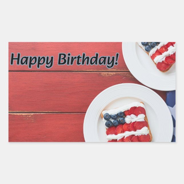 Pegatina Rectangular Celebración patriótica (Anverso)