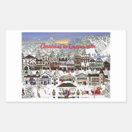 Pegatina Rectangular Celebrando las vacaciones en Leavenworth