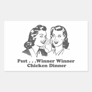 Pegatina Rectangular Cena del pollo del ganador del ganador divertida
