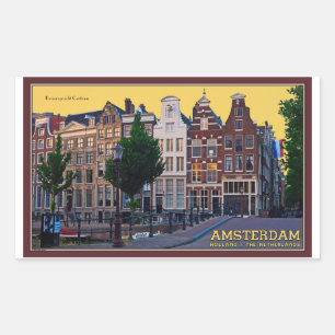 Pegatina Rectangular Centro Amsterdam-Keizersgracht