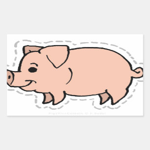 PEGATINA RECTANGULAR CERDO