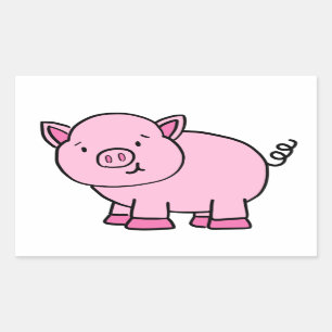 PEGATINA RECTANGULAR CERDO CUTIDO