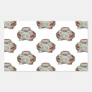 Pegatina Rectangular Cerdo labial Adorable