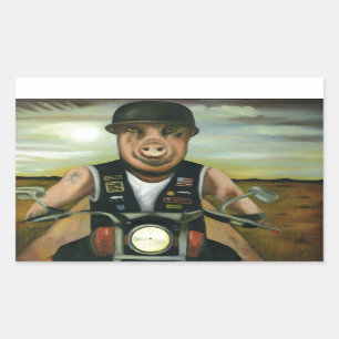 Pegatina Rectangular Cerdo salvaje