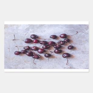 Pegatina Rectangular Cerezas