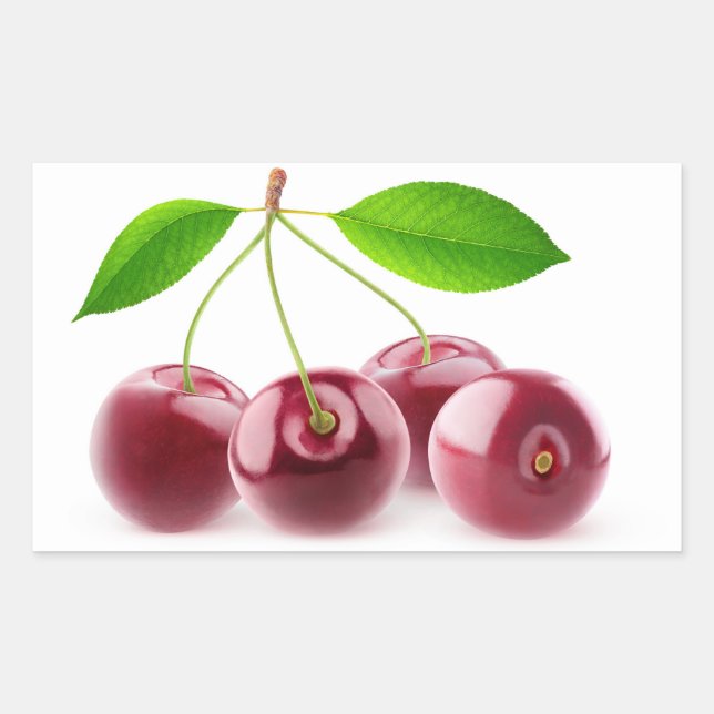 Pegatina Rectangular Cerezas dulces (Anverso)