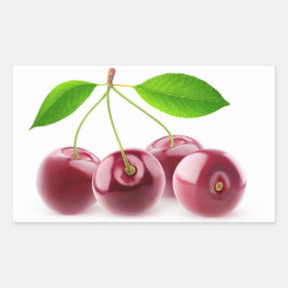 Pegatina Rectangular Cerezas dulces