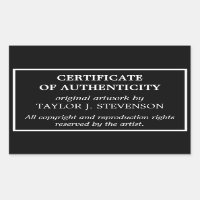 Certificado de autenticidad de Black Timeless