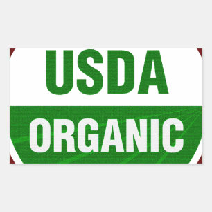 Pegatina Rectangular Certificado orgánico USDA