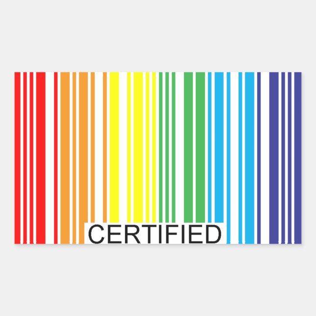 Pegatina Rectangular Certificado por gays (Anverso)