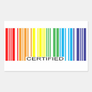 Pegatina Rectangular Certificado por gays
