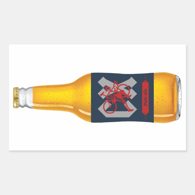 Pegatina Rectangular Cerveza Cyclocross (Anverso)
