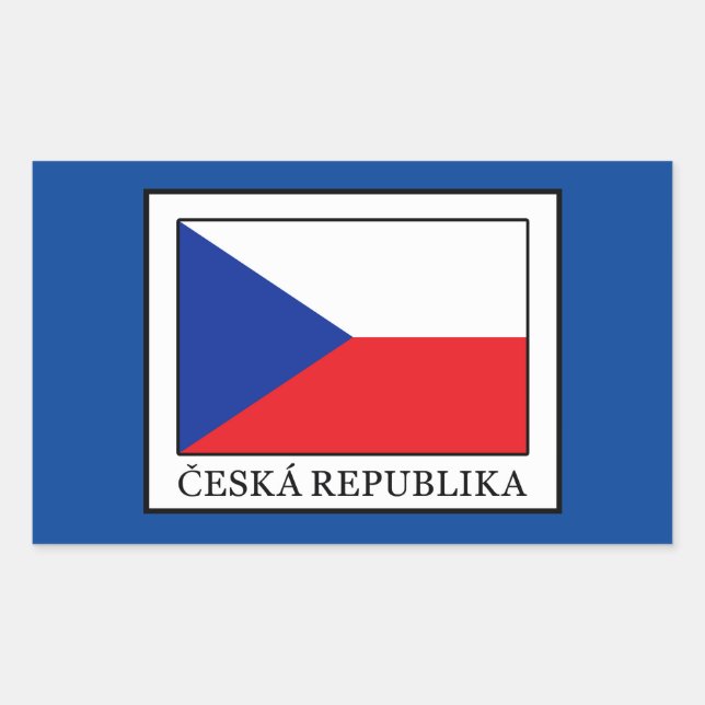 Pegatina Rectangular Ceska Republika (Anverso)