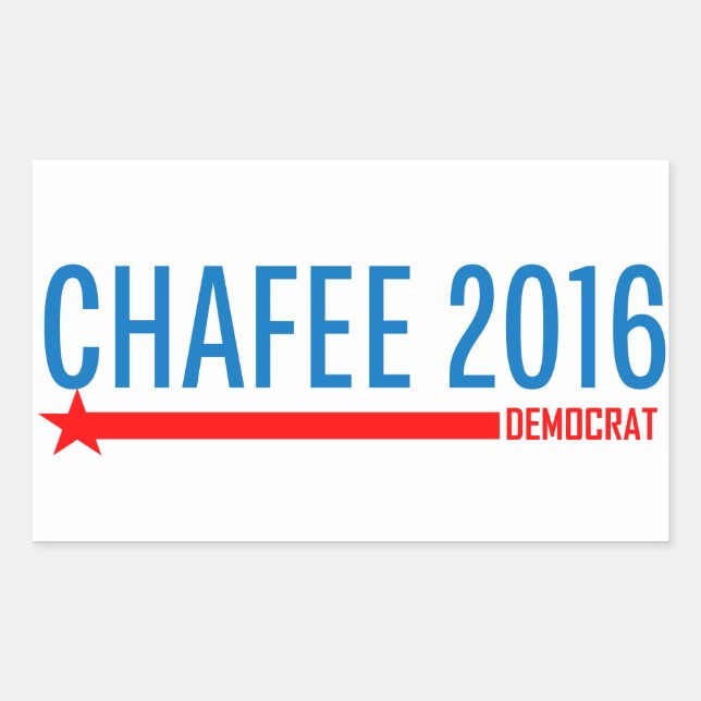 Pegatina Rectangular Chafee del Presidente 2016 (Anverso)