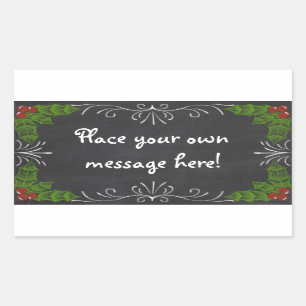 Pegatina Rectangular Chalkboard Happy Holidays