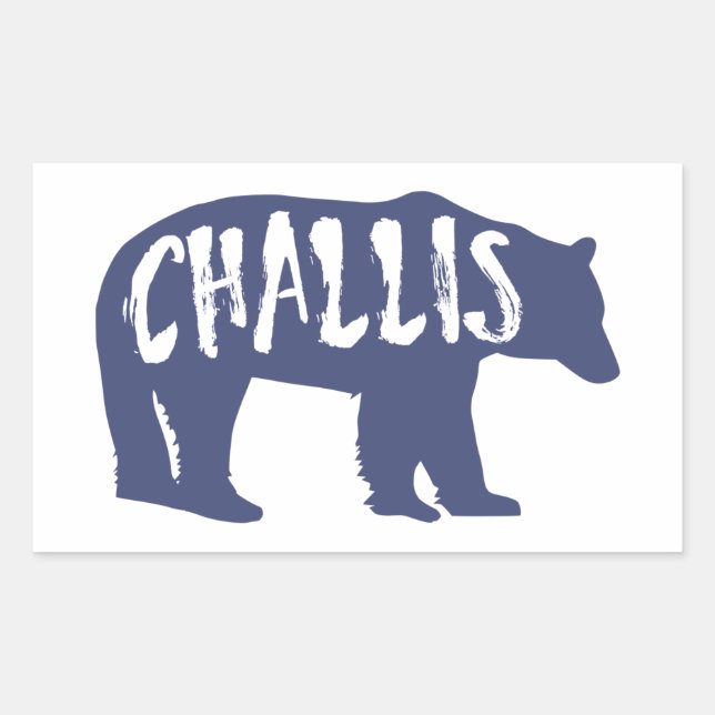 Pegatina Rectangular Challis Idaho Bear (Anverso)