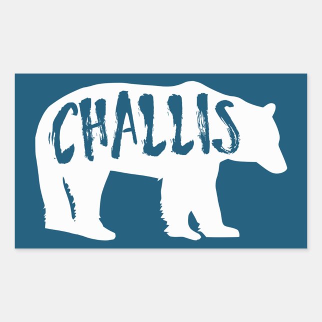 Pegatina Rectangular Challis Idaho Bear (Anverso)