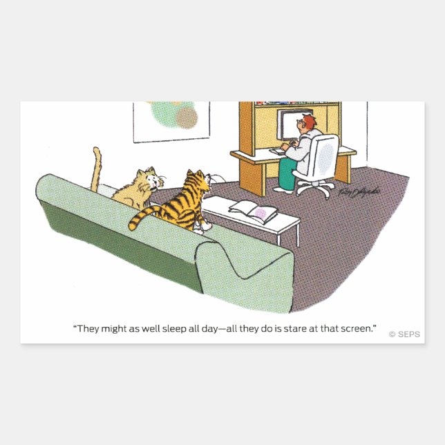 Pegatina Rectangular Charla de gato (Anverso)