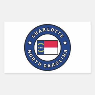 Pegatina Rectangular Charlotte Carolina del Norte
