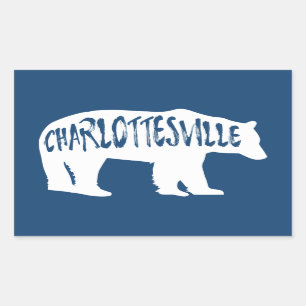 Pegatina Rectangular Charlottesville Virginia Bear